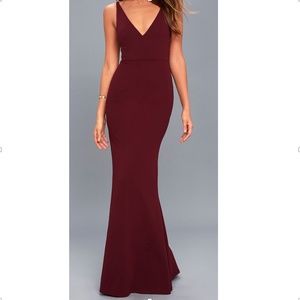 Burgundy Floor Length Dress